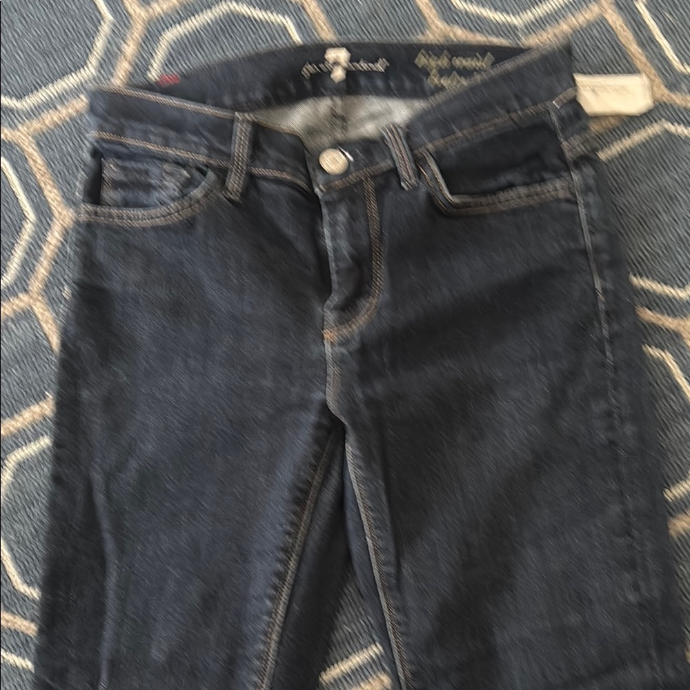 7 For All Mankind Dark Blue Straight Leg Jeans